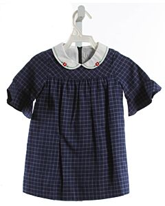 FLORENCE EISEMAN  NAVY  WINDOWPANE  DRESS