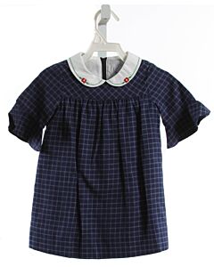 FLORENCE EISEMAN  NAVY  WINDOWPANE  DRESS