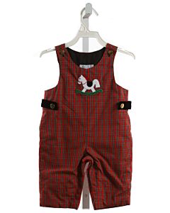 FLORENCE EISEMAN  RED  PLAID APPLIQUED LONGALL