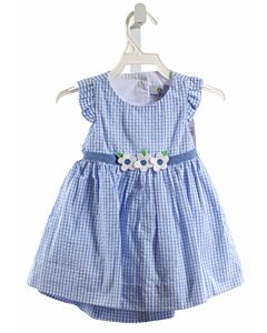 FLORENCE EISEMAN  BLUE SEERSUCKER GINGHAM  DRESS