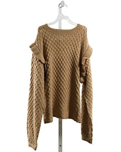 RYLEE & CRU  BROWN    SWEATER WITH RUFFLE