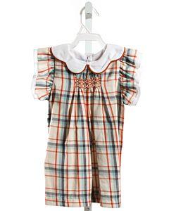 BELLA BLISS  ORANGE  PLAID  DRESS