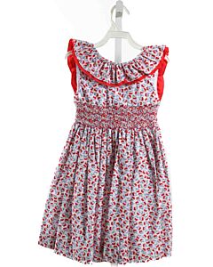 KIDIWI  RED  PRINT SMOCKED DRESS