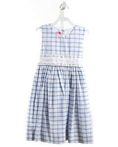 CLAIRE AND CHARLIE  LT BLUE  PLAID EMBROIDERED DRESS