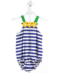 FLORENCE EISEMAN  BLUE  STRIPED  KNIT BUBBLE