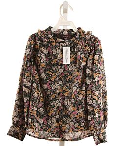 IMOGA  BLACK  FLORAL  DRESS SHIRT