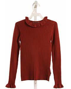 CREAMIE  MAROON    KNIT LS SHIRT WITH RUFFLE