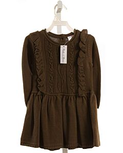 CARTWHEELS BY CHARLIE PAIGE  FOREST GREEN    KNIT DRESS WITH RUFFLE