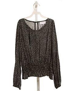 BELLA DAHL  BLACK  POLKA DOT SMOCKED SHIRT-LS