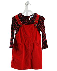 BUSY BEES  RED CORDUROY   DRESS WITH RUFFLE