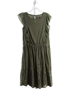 CREAMIE  FOREST GREEN    DRESS WITH EYELET TRIM