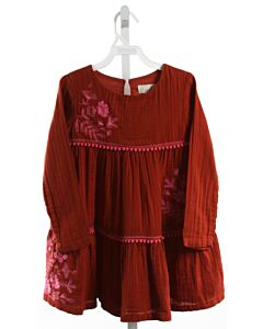 PEEK  MAROON  FLORAL EMBROIDERED DRESS