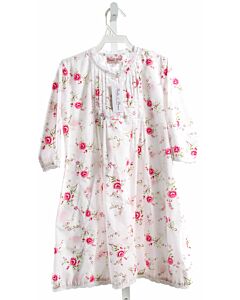 POWELL CRAFT  WHITE  FLORAL  LOUNGEWEAR WITH LACE TRIM