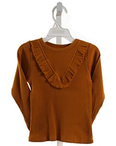 PINK CHICKEN  MUSTARD    KNIT LS SHIRT WITH RUFFLE