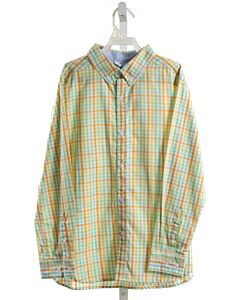 LITTLE ENGLISH  ORANGE  PLAID  DRESS SHIRT