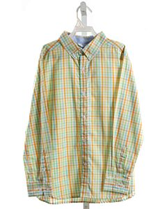 LITTLE ENGLISH  ORANGE  PLAID  DRESS SHIRT