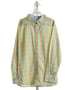 LITTLE ENGLISH  ORANGE  PLAID  DRESS SHIRT