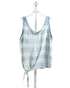 BELLA DAHL  CHAMBRAY  STRIPED  SLEEVELESS SHIRT