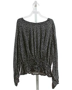 BELLA DAHL  BLACK  POLKA DOT SMOCKED SHIRT-LS