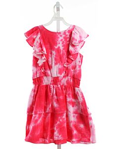 GABBY  HOT PINK   SMOCKED DRESS WITH RUFFLE