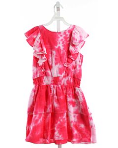 GABBY  HOT PINK   SMOCKED DRESS WITH RUFFLE