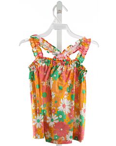 BISBY BY LITTLE ENGLISH  ORANGE  FLORAL  SLEEVELESS SHIRT