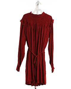 PLEAT  RED   SMOCKED DRESS