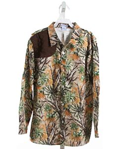 BLUE QUAIL  BROWN  PRINT  DRESS SHIRT