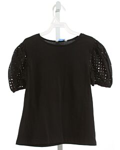 MAYORAL  BLACK    KNIT SS SHIRT WITH EYELET TRIM