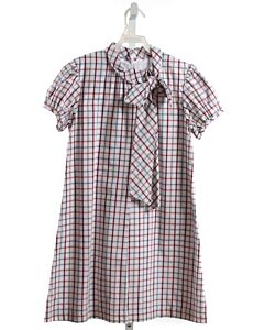 BELLA BLISS  MULTI-COLOR  WINDOWPANE  DRESS WITH BOW