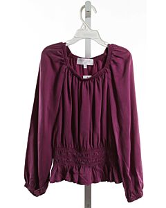 BELLA DAHL  PURPLE   SMOCKED SHIRT-LS