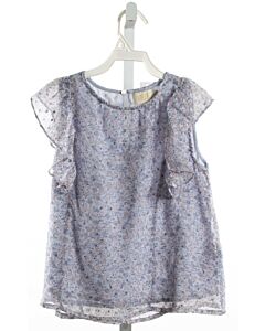 CREAMIE  LT BLUE SWISS DOT FLORAL  SHIRT-SS