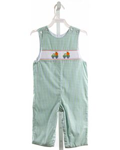 PETIT BEBE  GREEN  PLAID SMOCKED LONGALL