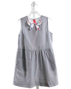 EGG  CHAMBRAY  STRIPED EMBROIDERED DRESS