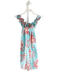 KELLY'S KIDS  AQUA  FLORAL  DRESS WITH RUFFLE