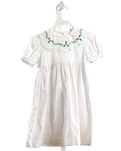 COTTON BARREL  WHITE   EMBROIDERED DRESS WITH LACE TRIM