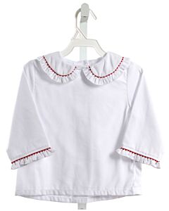 KELLY'S KIDS  WHITE    SHIRT-LS WITH RUFFLE