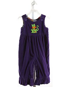 KELLY'S KIDS  PURPLE CORDUROY  APPLIQUED ROMPER WITH RUFFLE