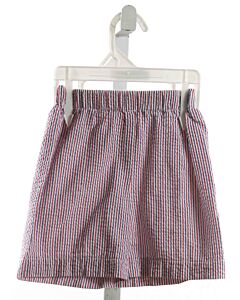 HANNAH KATE  RED SEERSUCKER STRIPED  SHORTS