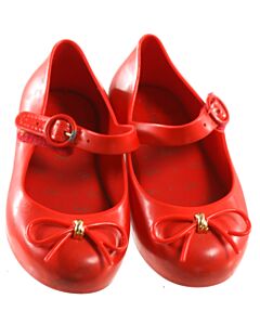 MINI MELISSA RED MARY JANES *THIS ITEM IS GENTLY USED WITH MINOR SIGNS OF WEAR (FAINT STAINS) *VGU SIZE TODDLER 9