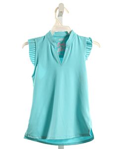 LUCKY IN LOVE  AQUA    SLEEVELESS SHIRT WITH RUFFLE