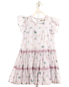 LUCKY JADE  LAVENDER  FLORAL SMOCKED DRESS