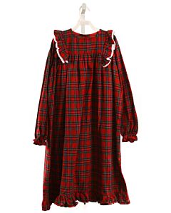 SAL & PIMENTA  RED  PLAID  LOUNGEWEAR WITH EYELET TRIM