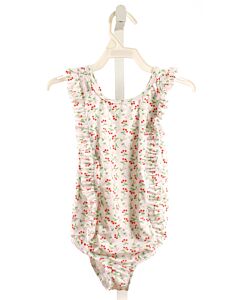 THE PROPER PEONY  WHITE  PRINT  1-PIECE SWIMSUIT WITH RUFFLE