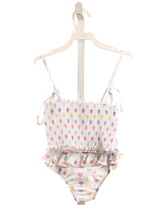 SAL & PIMENTA  WHITE   SMOCKED 2-PIECE SWIMSUIT