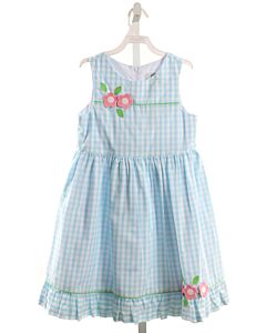 FLORENCE EISEMAN  BLUE  GINGHAM  DRESS