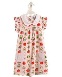 THE PROPER PEONY  PINK KNIT  PRINTED DESIGN KNIT DRESS WITH PICOT STITCHING