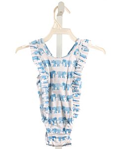 THE PROPER PEONY  BLUE   PRINTED DESIGN 1-PIECE SWIMSUIT