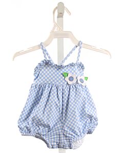 FLORENCE EISEMAN  BLUE  PLAID  1-PIECE SWIMSUIT