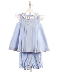 THE PROPER PEONY  LT BLUE  FLORAL EMBROIDERED 2-PIECE OUTFIT WITH PICOT STITCHING